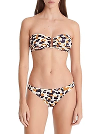 Perle Printed Bandeau Bikini Top