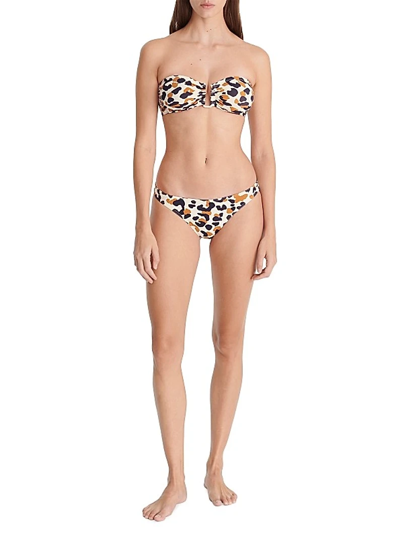 Perle Printed Bandeau Bikini Top