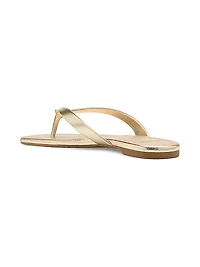 Spade Flower Leather Flip-Flops