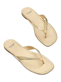 Spade Flower Leather Flip-Flops