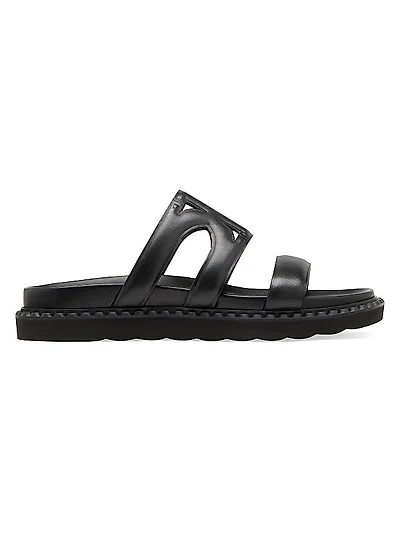 Duo Double K Leather Flat Sandals