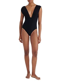 Glamorous Sophisticated V-Neck One-Piece Swimsuit