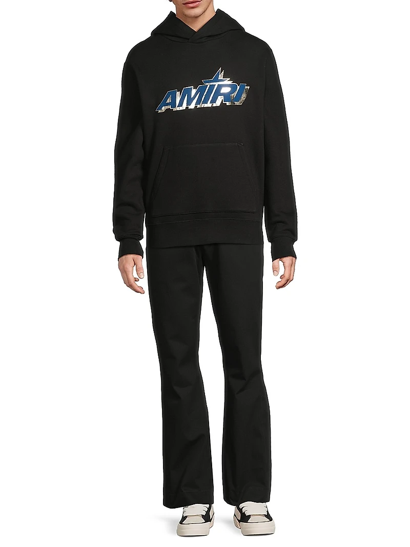 Shadow Logo Stretch-Cotton Hoodie