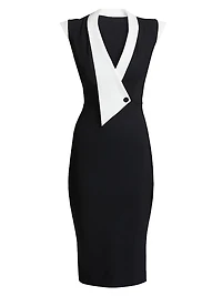 Sorai Plunge-Neck Cocktail Dress