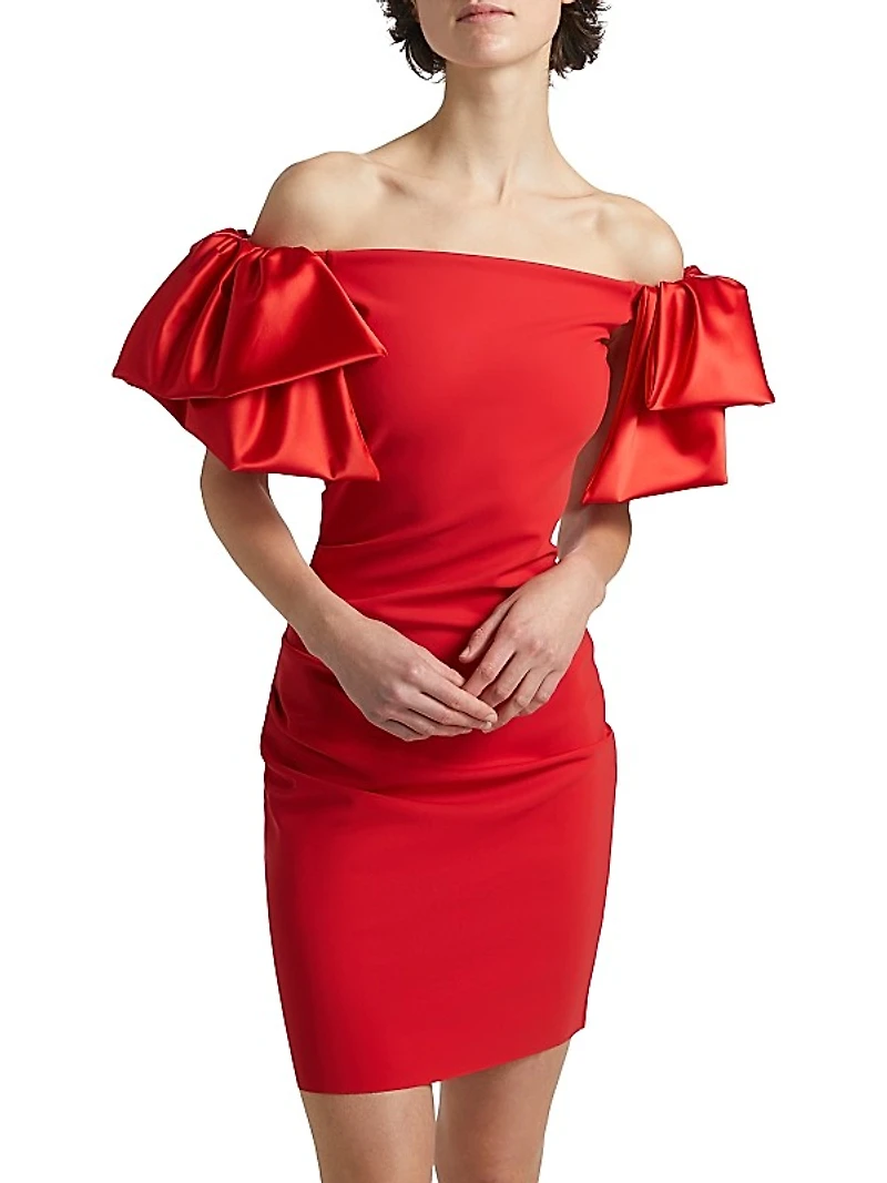 Ocura Satin Off-the-Shoulder Minidress