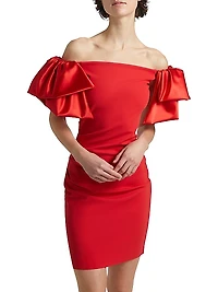 Ocura Satin Off-the-Shoulder Minidress