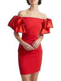 Ocura Satin Off-the-Shoulder Minidress
