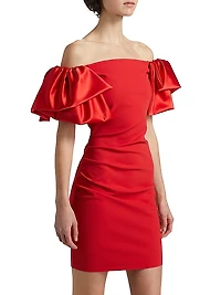 Ocura Satin Off-the-Shoulder Minidress