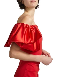 Ocura Satin Off-the-Shoulder Minidress