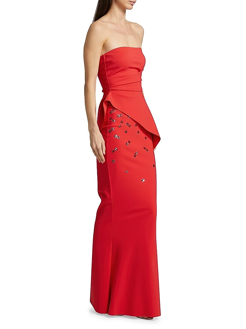 Taro Embellished Peplum Gown