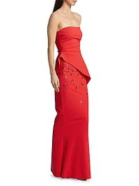 Taro Embellished Peplum Gown