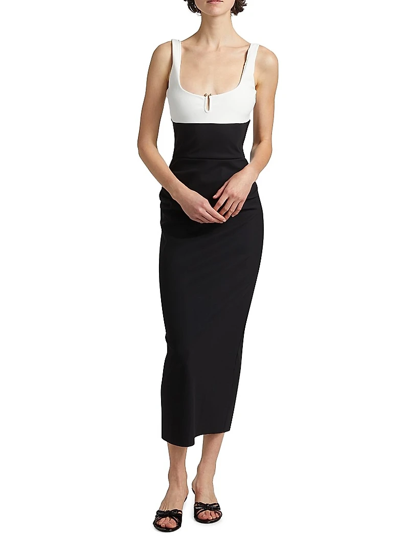 Shohey Two-Tone Midi-Dress