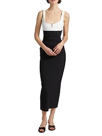 Shohey Two-Tone Midi-Dress