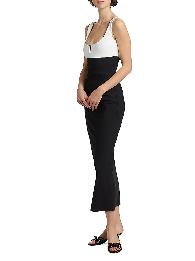 Shohey Two-Tone Midi-Dress