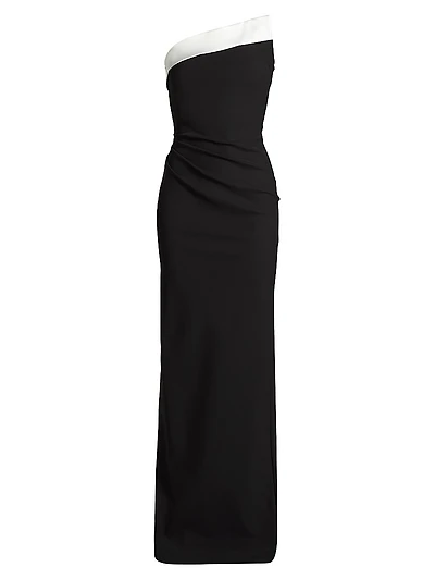 Tawia Two-Tone Asymmetric Gown