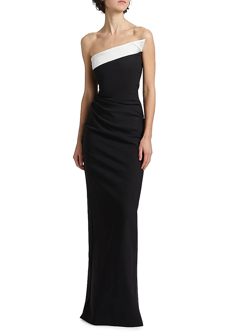 Tawia Two-Tone Asymmetric Gown