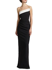 Tawia Two-Tone Asymmetric Gown