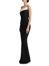 Tawia Two-Tone Asymmetric Gown