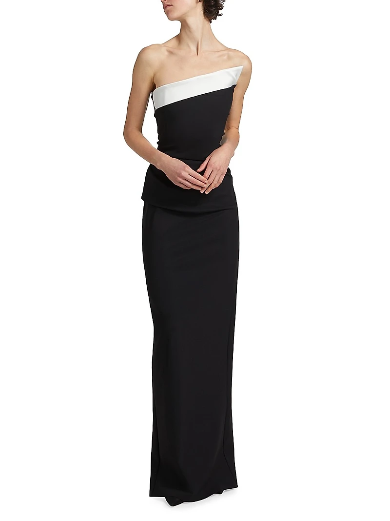Tawia Two-Tone Asymmetric Gown