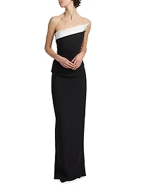 Tawia Two-Tone Asymmetric Gown