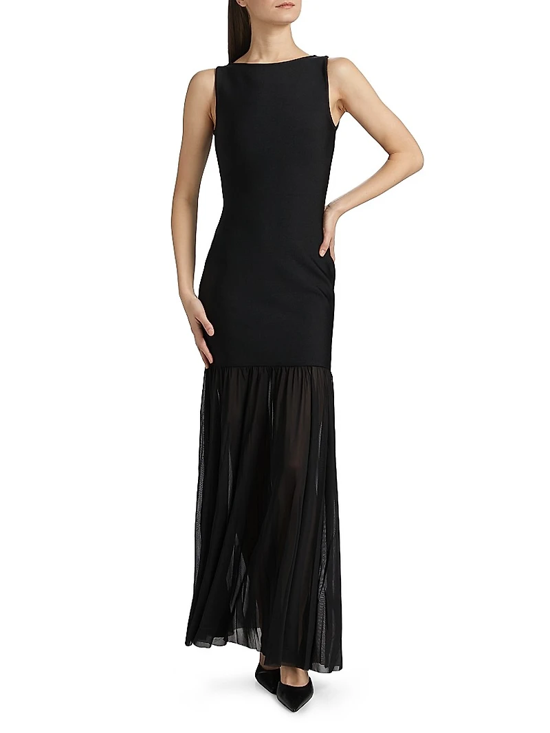 Athen Sleeveless Chiffon Skirt Cocktail Dress