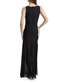 Athen Sleeveless Chiffon Skirt Cocktail Dress
