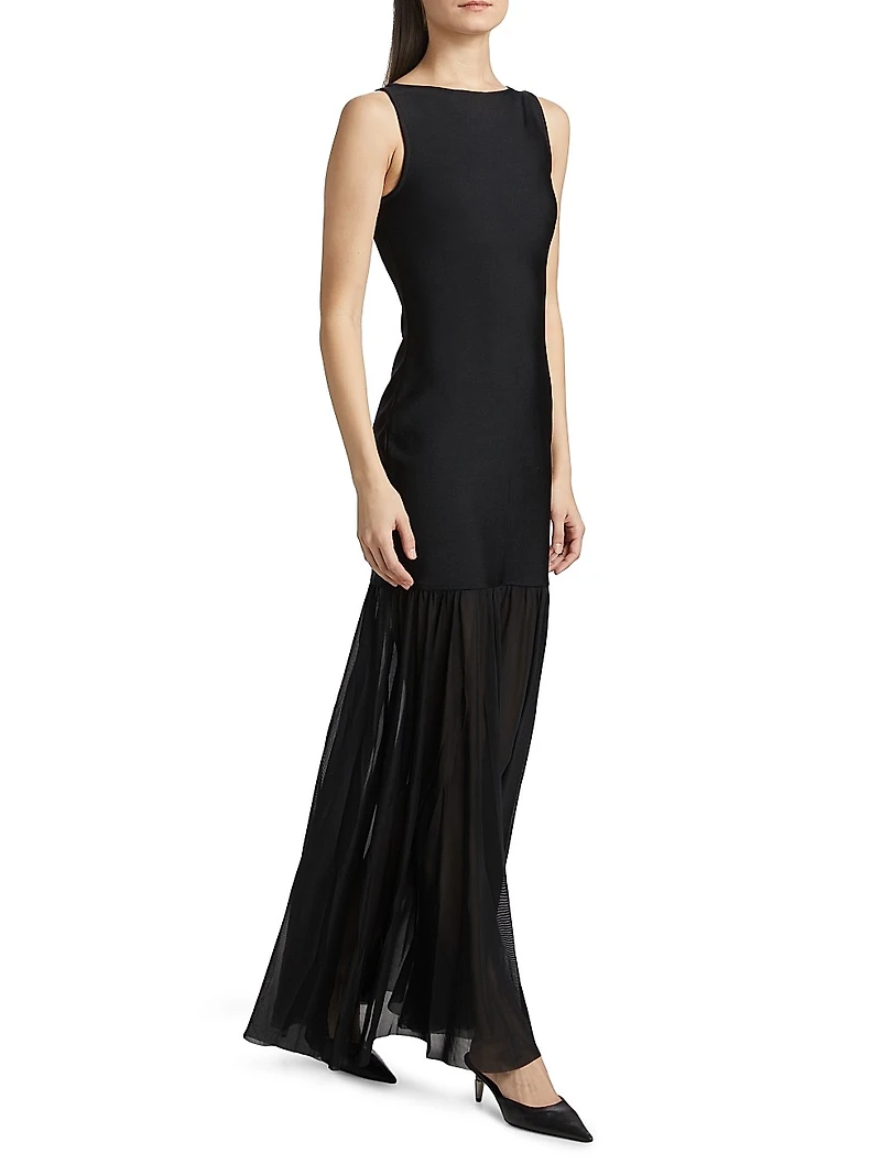 Athen Sleeveless Chiffon Skirt Cocktail Dress