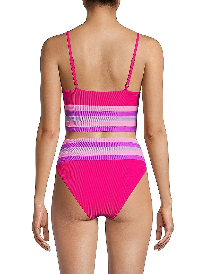 Mae Striped Bikini Top