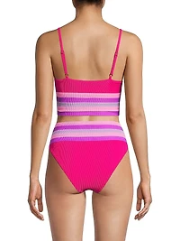 Mae Striped Bikini Top