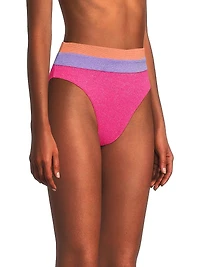 Heidi Metallic Colorblocked Bikini Bottom