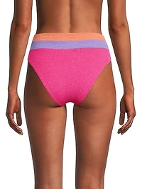 Heidi Metallic Colorblocked Bikini Bottom