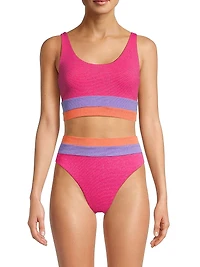 Mackenzie Metallic Bikini Top