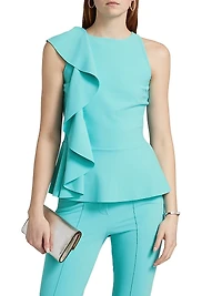 Olha Ruffled Sleeveless Peplum Top