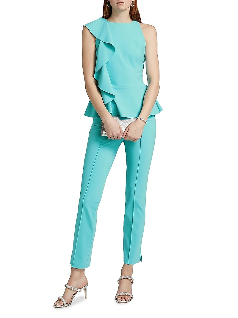 Olha Ruffled Sleeveless Peplum Top