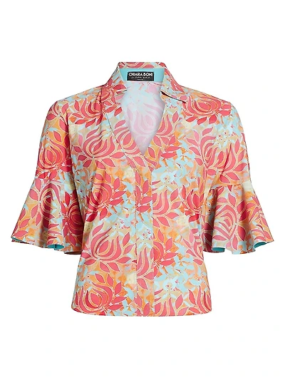 Jinza Floral Bell-Sleeve Blouse