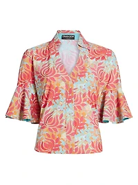 Jinza Floral Bell-Sleeve Blouse