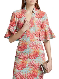 Jinza Floral Bell-Sleeve Blouse