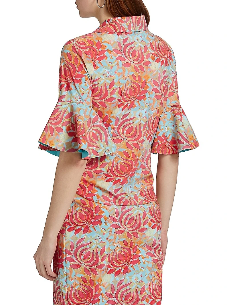 Jinza Floral Bell-Sleeve Blouse