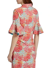 Jinza Floral Bell-Sleeve Blouse