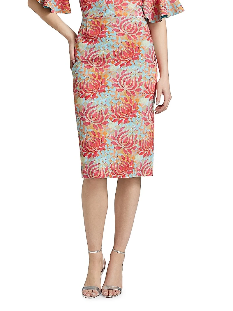 Lois Floral Pencil Skirt