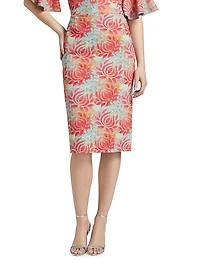 Lois Floral Pencil Skirt