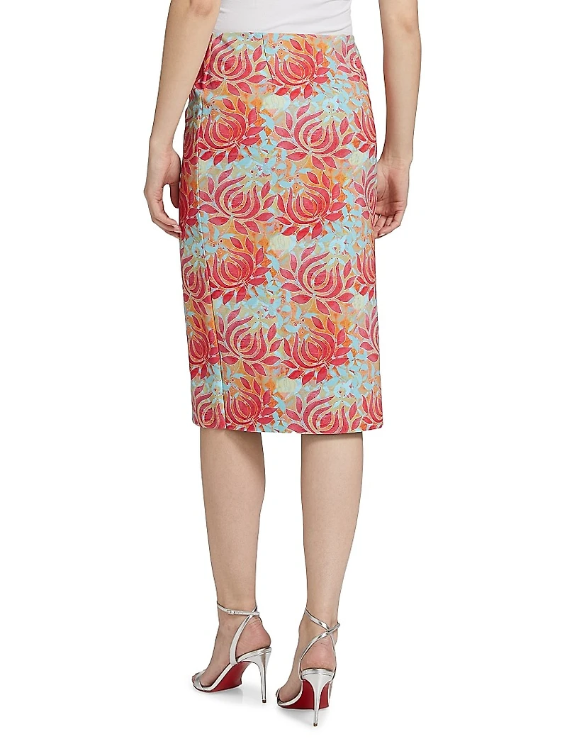 Lois Floral Pencil Skirt