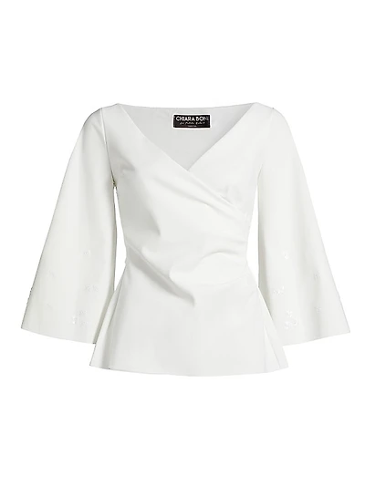 Mason Sequined Ruched V-Neck Top