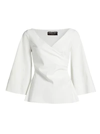 Mason Sequined Ruched V-Neck Top