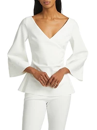 Mason Sequined Ruched V-Neck Top