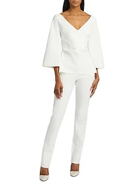 Mason Sequined Ruched V-Neck Top