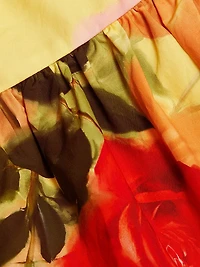 Willa Floral Strapless Ruffle Gown