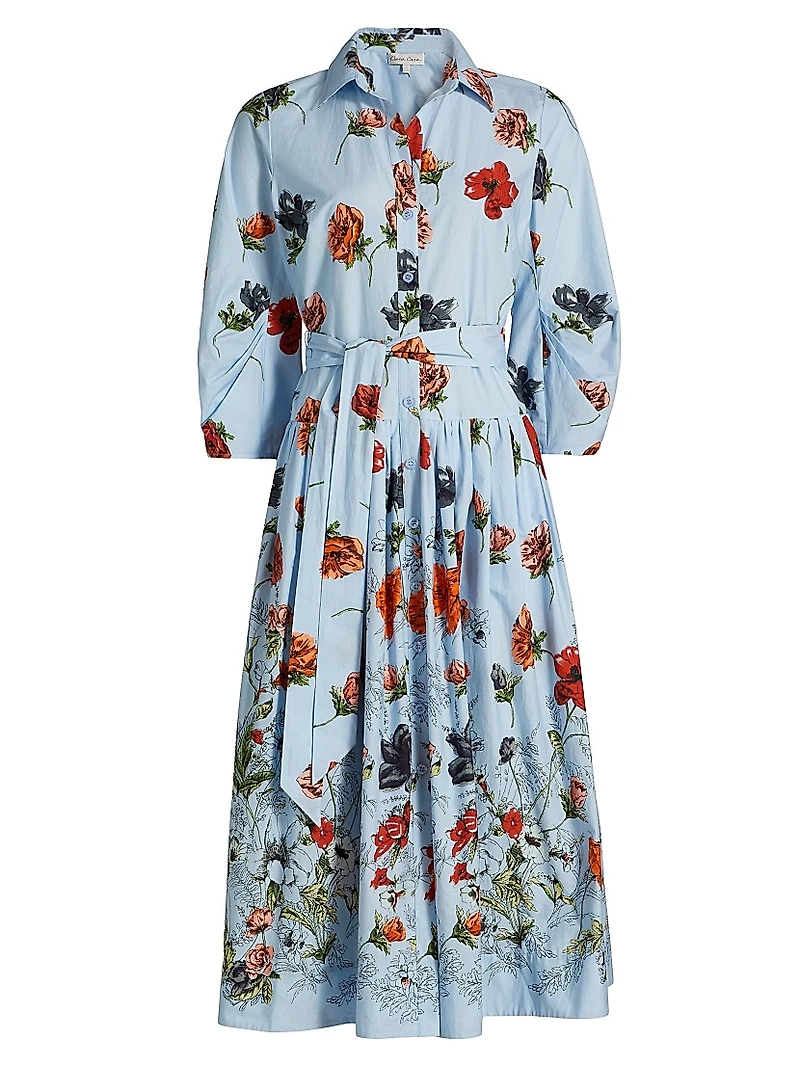 Raya Floral Fit & Flare Shirtdress