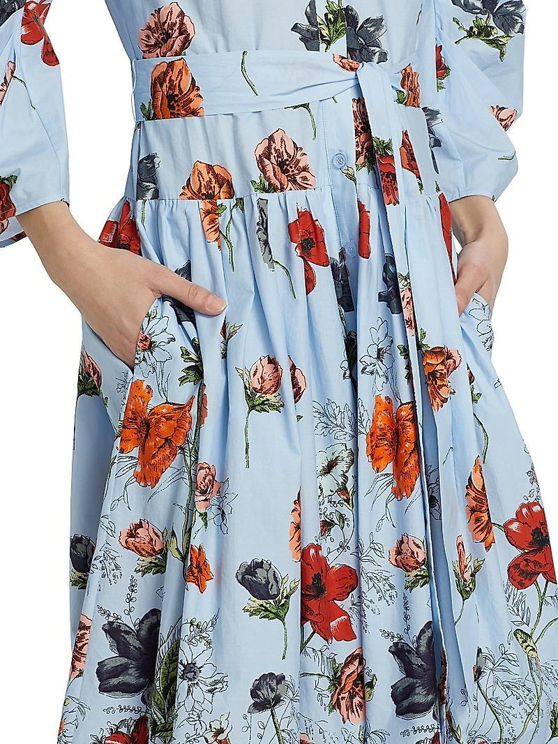 Raya Floral Fit & Flare Shirtdress