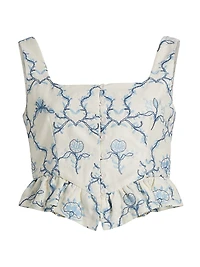 Eslabon Floritura Linen Top